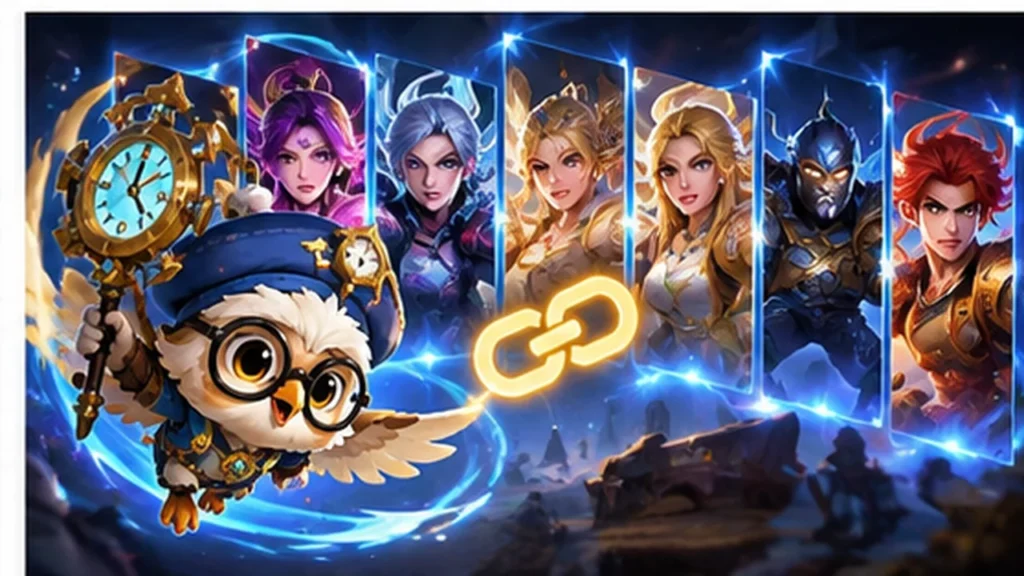 Ilustrasi Diggie bertema jam untuk artikel kombinasi hero Mobile Legends